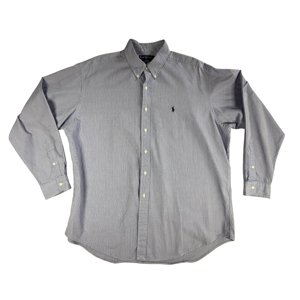 Ralph Lauren Blake Shirt‎ Button Down Men XL Blue Gingham Long Sleeve Pony Money